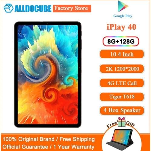 Alldocube iPlay 40 Tablet PC 8GB RAM 128GB ROM Unisoc Tiger T618 2000x1200 FHD 10.4 inch Screen Dual 4G LTE Android 10 ALLDOCUBE