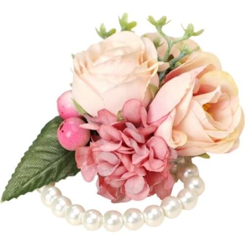 Practical Super Xiansen Korean Bride Wrist Flower Bridesmaid Sister Group Simulation Flower Bracelet Wedding Wedding Supplies