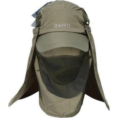 Santo Outdoor 360 Degree UV Protection Sun Hat Folding Visor Mosquito Cap Hiking Jungle Hats Mountain Bike Camping Sun Cap