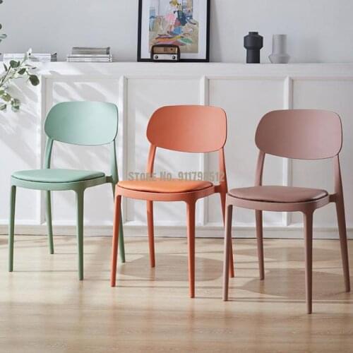 Nordic plastic chair dining chair modern minimalist casual home adult thickened backrest stool makeup desk chair restaurant