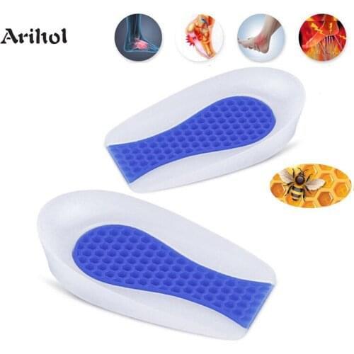 Honeycomb Medical Silicone Gel Heel Cups Plantar Fasciitis Shoes Inserts for Bone Spurs Pain Relief Insole Foot Cushion Pad