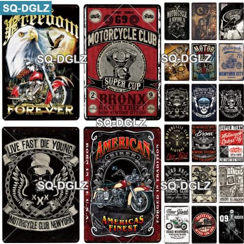 [SQ-DGLZ] MOTOR Club Metal Sign Vintage Metal Plaque Plate Wall Decor Tin Signs Motorcycle Poster Gift