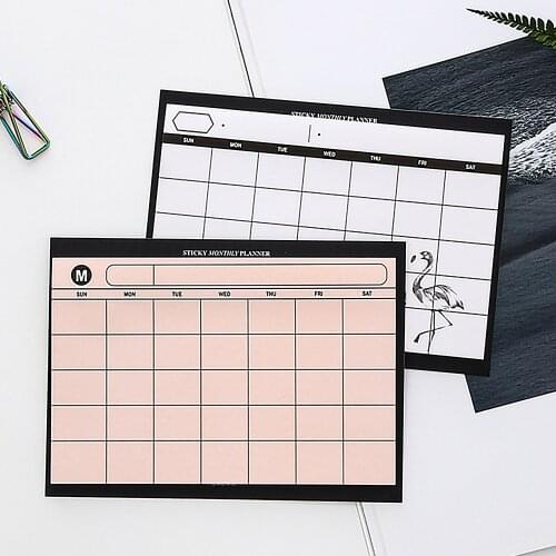 1PCS=30 Sheets Tearable Desk Monthly Planner Organizer Pads Weekly Daily Schedule Book Memo Notebook for School Office Supplies