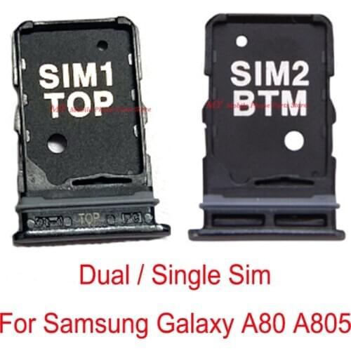 10 PCS Sim Tray Card Holder For Samsung Galaxy A80 6.7" A805 SIM Card Tray Slot Holder Reader Adapters Spare Replacement Part