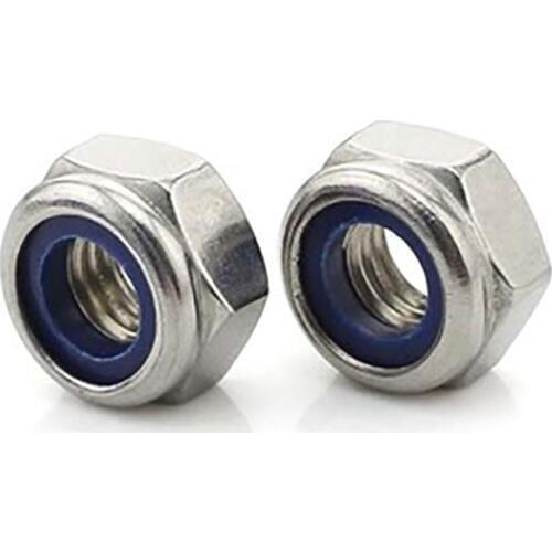 10PCS,UNC 5/16-18,3/8-16,1/2-20,5/8-18,3/4-16,7/16-14,1/2-13,5/8-11,3/4-10 Stainless Steel Nylon Hex Flange Insert Lock Nut