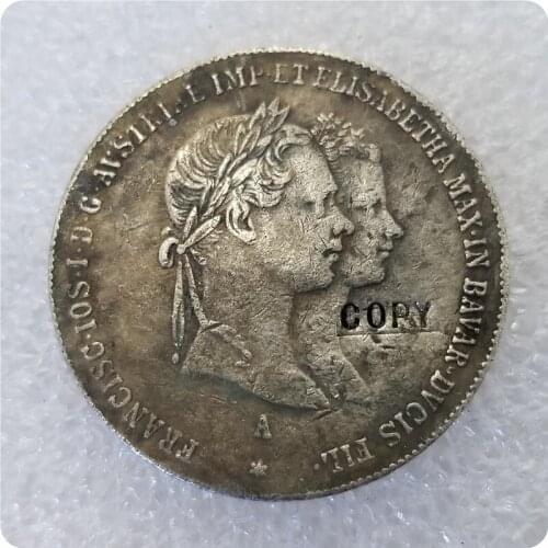 1854 Austria - Habsburg 1 Gulden - Franz Joseph I COPY COIN