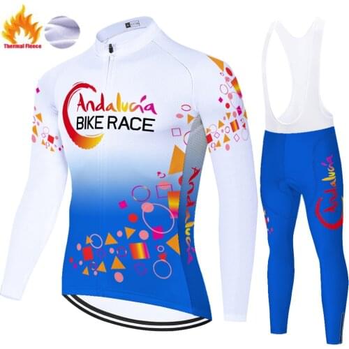 Andalucia Winter Thermal Fleece Ropa Maillot Tricota Masculino Tenue Cyclisme Homme Completo Ciclismo Uniforme Ciclismo Hombre