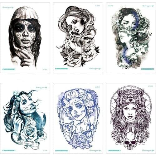 21x15cm multi style fashionable tattoo color big flower arm tattoo sticker