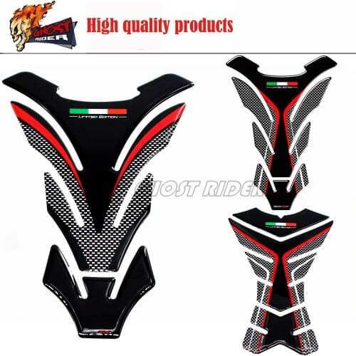3D Carbon-look Motorcycle Tank Pad Protector Decal Stickers Case for Honda Suzuki Kawasaki Ducati Aprilia RV4 Italy Flag Tank