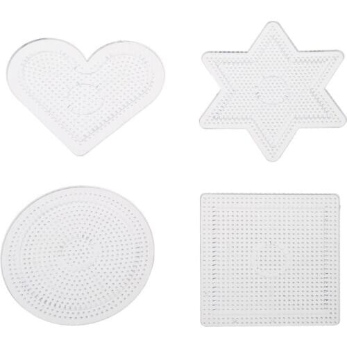 4Pcs Diy Transparent Shape Puzzle Template For 2.6mm Hama Beads Perler Bead Pegboards