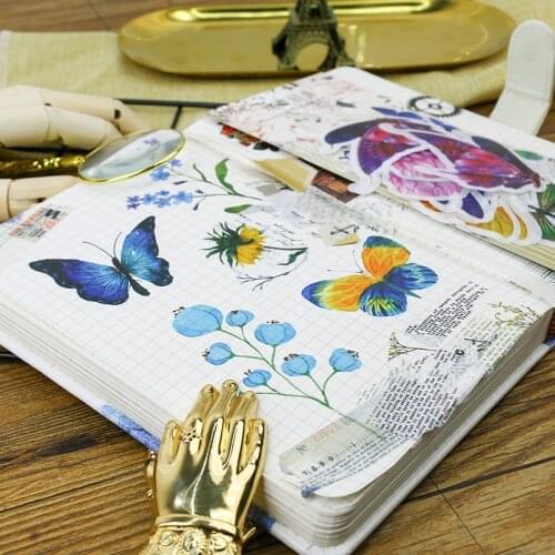 60pcs Hand Account Decoration Stickers Hand Account Photo Album Diary Flowers Blooming Memories Allure and Paper Sticker Pack