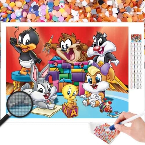 Diamond Painting Cartoon Animal Happy Baby Childhood 5D DIY Mosaic Embroidery Full Square Round Cross Stitch Kit Rhinestone Home