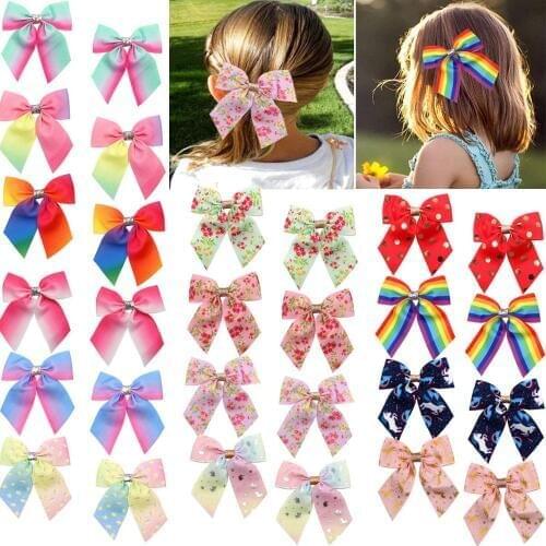 14 Pairs 28pcs Hair Bows for Girls Baby Toddlers Infant Hair Clips Grosgrain Ribbon Boutique Baby Girls Cheer Bow Alligator Hair