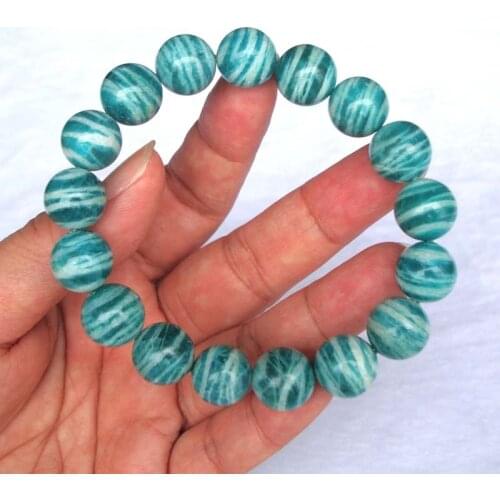 Free Shipping Natural Russia Stripe Amazonite Round 13mm Beads Bracelet Women Jewelry Accessories Weddings Parties Birthday Gift
