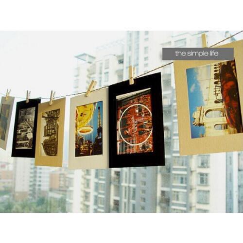 DIY 4x6 Inch Hanging Paper Photo Frames Wall Picture Frames For Home Decoration, Black White Craft Colors, 10pcs/lot