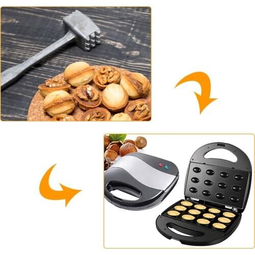 Electric Nut Machine Walnut Cake Maker Automatic Mini Waffle Bread Sandwich Toaster Indoor Kitchen Baking Breakfast Gardgets
