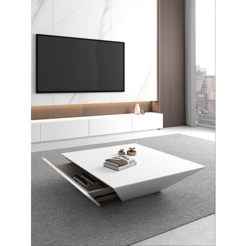 Nordic coffee table TV cabinet combination set square modern minimalist living room Italian minimalist home tea table