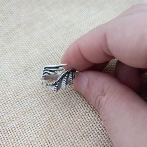 LANGHONG 1pcs Viking Ring Norse Viking Dragon wing Ring Scandinavian Norse Jewelry