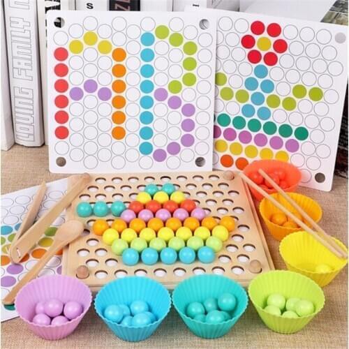 Montessori Wood Blocks Puzzle Board Set for Toddler Preschool Kids Learning Educational Toys for Number Counting Colors Stacking