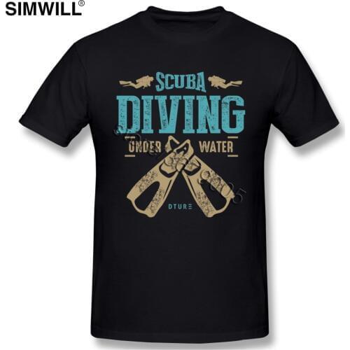Vintage Men Scuba Diving T-Shirts Designer Pure Cotton Short Sleeve Tee Shirt Retro Diver T Shirt Crew Neck Clothing Gift Idea