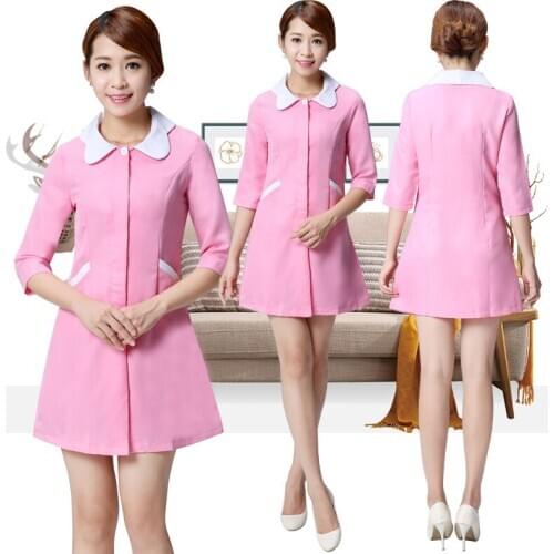 New beautician overalls autumn and winter wear sleeves beauty clothing seven-point sleeves beauty salon uniforms nurses clothing