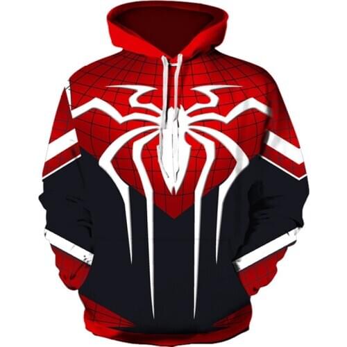 New Arrival Mens Hoodies 3D Printed Autumn and Winter Loose Fit Sweatshirt Plus Size Casual Hoody Spider Graphic Clothing Brand