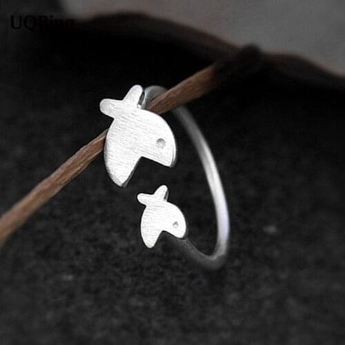 New 925 Sterling Silver Brushed Greedy Fish Animal Rings Gifts Jewelry