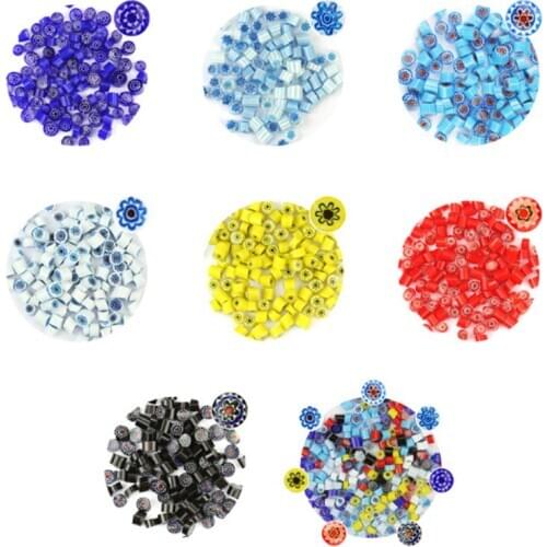 100g/Set Flowers Fusing Glasses 7 Colors Beautiful Millefiori Glass Microwave Kiln Accessories for DIY Craft Decoration