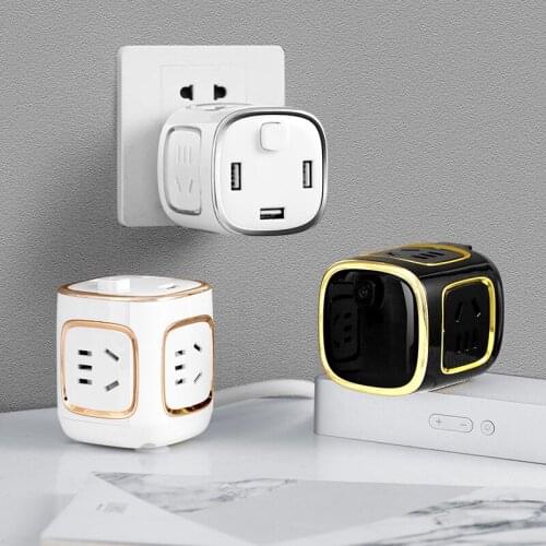 Rubiks cube socket converter USB plug splitter multi-functional row board panel multi hole household wireless