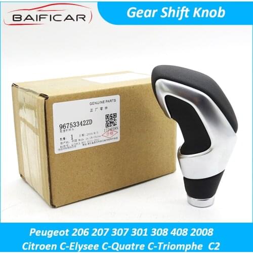 Baificar Brand New Genuine Gear Shift Knob 96753342ZD For Peugeot 206 308 408 307 301 3008 Citroen C-Elysee C-Triomphe Automatic