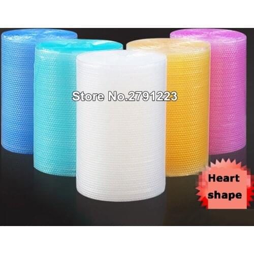 40cmx5m Pink Heart-shape mini Air Bubble Roll Party Favors And Gifts Packing Foam Roll Wedding Decoration Emballage Bulle Warp