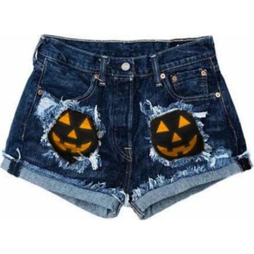 Denim Shorts Women Washed Hole Color Block Patchwork Blue Shorts Casual Burr High Waist Summer Female Short vetement femme 2021