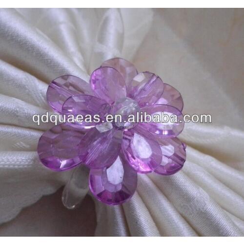 Light purple acrylic flower napkin ring, napkin holder
