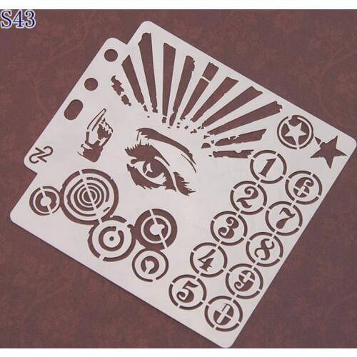 Eye numbers Layering Stencils for Diy scrapbook/photo album Decorative Embossing coloring,painting stencil,home decor