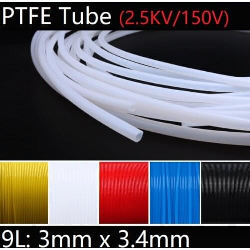 9L 3mm x 3.4mm PTFE Tube F46 Insulated Capillary Heat Protector Transmit Hose Rigid Temperature Corrosion Resistance 150V