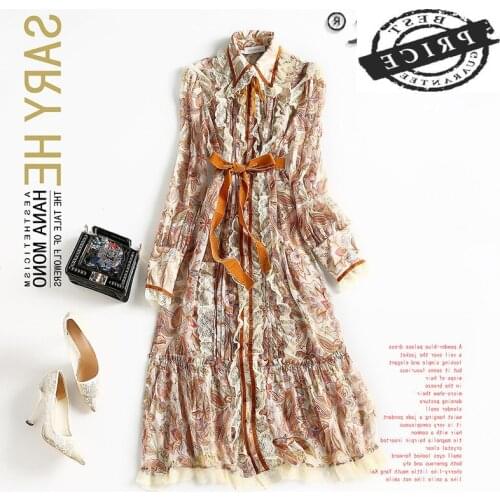Spring Autumn 100% Silk Dress Woman Elegant Floral Dresses for Women Long Sleeve Dress Two-piece 2021 Mujer Chaqueta 33aa