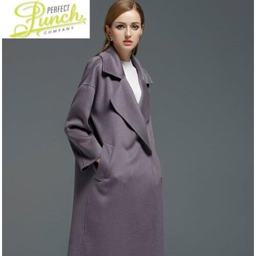 Women Wool Korean Coat Solid Ladies Coats and Jackets Double Sided Long Jacket Elegant Abrigos Mujer Invierno 2021 17078 YY620