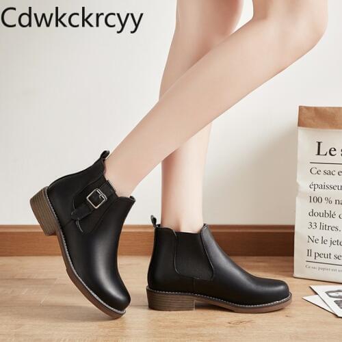 Winter The New fashion Round head Thick heel Martin boots student Leisure Plus velvet Keep warm High heel Women boots size 34-43
