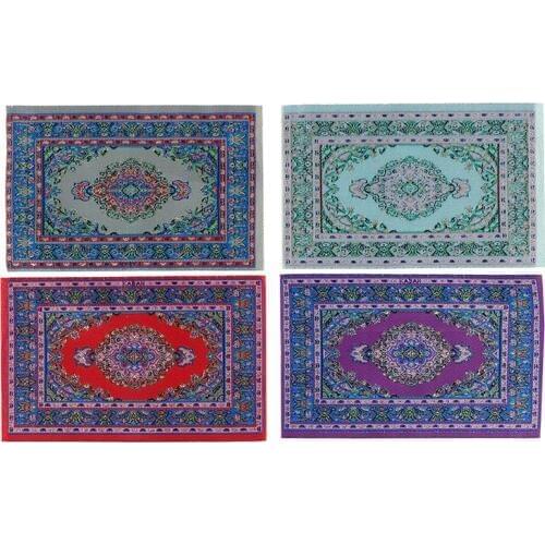 1:12 Scale Mini Carpet Mat Miniature Casa De Boneca Hand Woven Turkish Rugs Doll Houses For DIY Dollhouse Accessories Kit