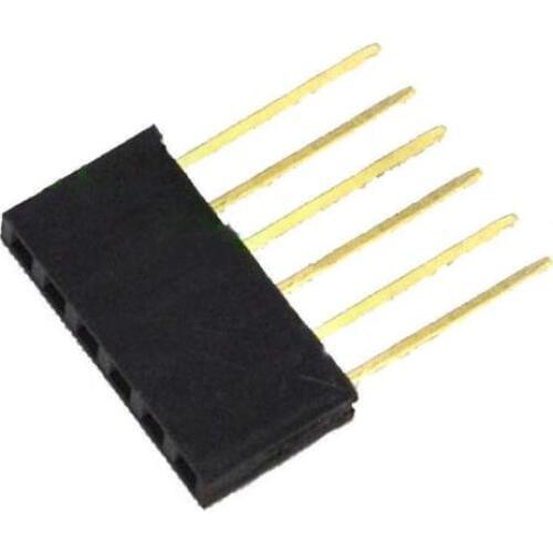 10pcs 6 Pin 2.54 mm Stackable Long Legs Femal Header For Arduino NEW
