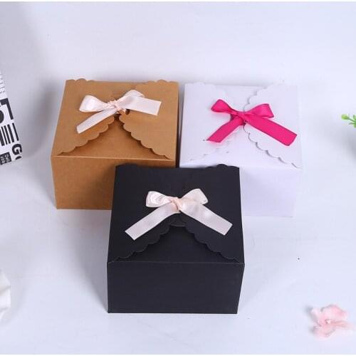 10 pcs Kraft Paper Cake Box Party Gift Packing Box Cookie/Candy/Nuts Box/DIY Packing Box 14.5*14.5*9cm
