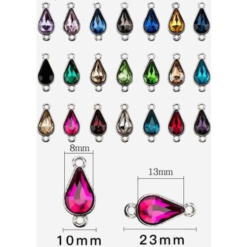 20pc Crystal Rhinestone Water Drop Connectors Pendant Charms for Jewelry Making Earrings Charm Necklace Bracelet DIY Accessories