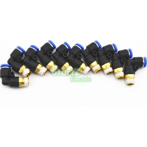 4mm X 1/8'' Thread Pneumatic Male Elbow Connector Tube Air Push In Fitting 10Pcs