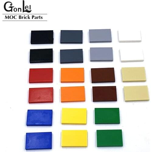 130Pcs/Lot Tile 2x3 Groove Tablet Elements MOC Brick Flat Building Blocks DIY Toys Compatible with 26603 Bricklink Rebirckable