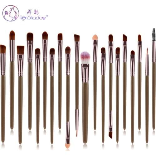20Pcs Makeup Brushes Set Gray Coffee Wooden Handle For Eye Shadow Powder Eyeliner Eyelash Eyebrow Make Up Brush Beauty Tool