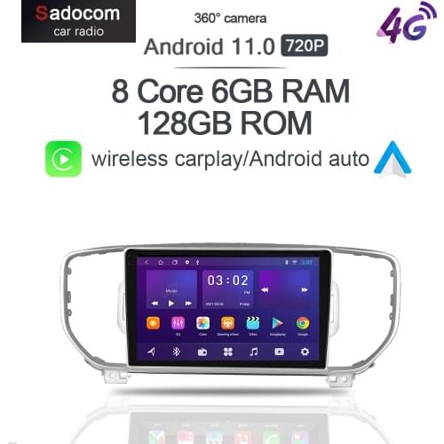 360 Panoramic Camera Carplay 6G+128G Android 10.0 Car DVD Player GPS WIFI Bluetooth RDS Radio For KIA Sportage 4 KX5 2016 - 2019