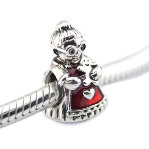 925 Sterling-Silver-Jewelry Mrs Santa Claus Charm Beads for Jewelry Making Fits European Charms Bracelet