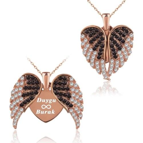 925 Sterling Silver Women Necklace Personalized Angel Wing Gift Birthday Precious Pendant Stylish Chain Luxury Cool