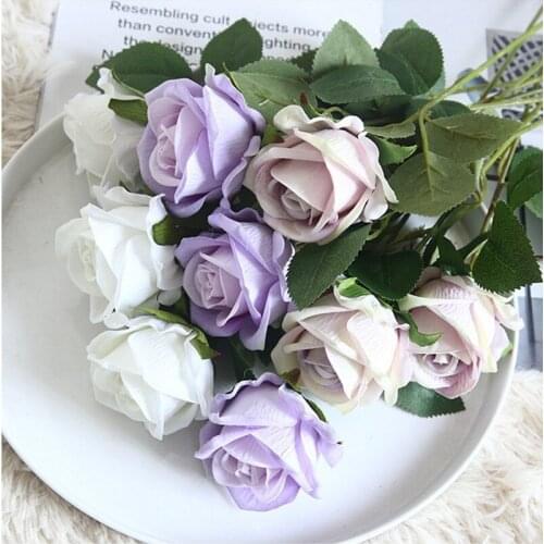 Artificial Flowers Cloth Roses Wedding Home Table Decor Arrange Fake Plants DIY Hotel Home Mothers Gift Fabric Flowers