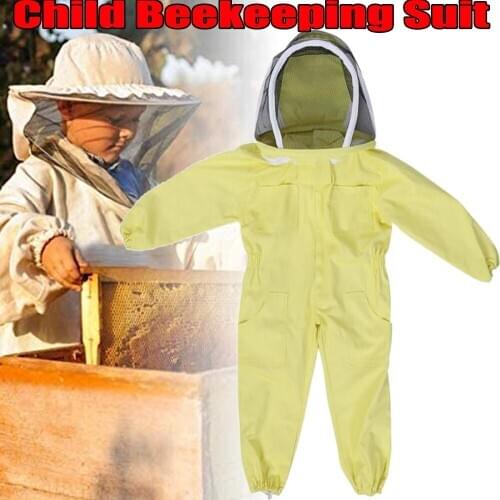 Child Beekeeping Suit Cotton Anti Bee Clothing One-piece Suit Protection Breathable Anti Bee Suit Outdoor Supplies